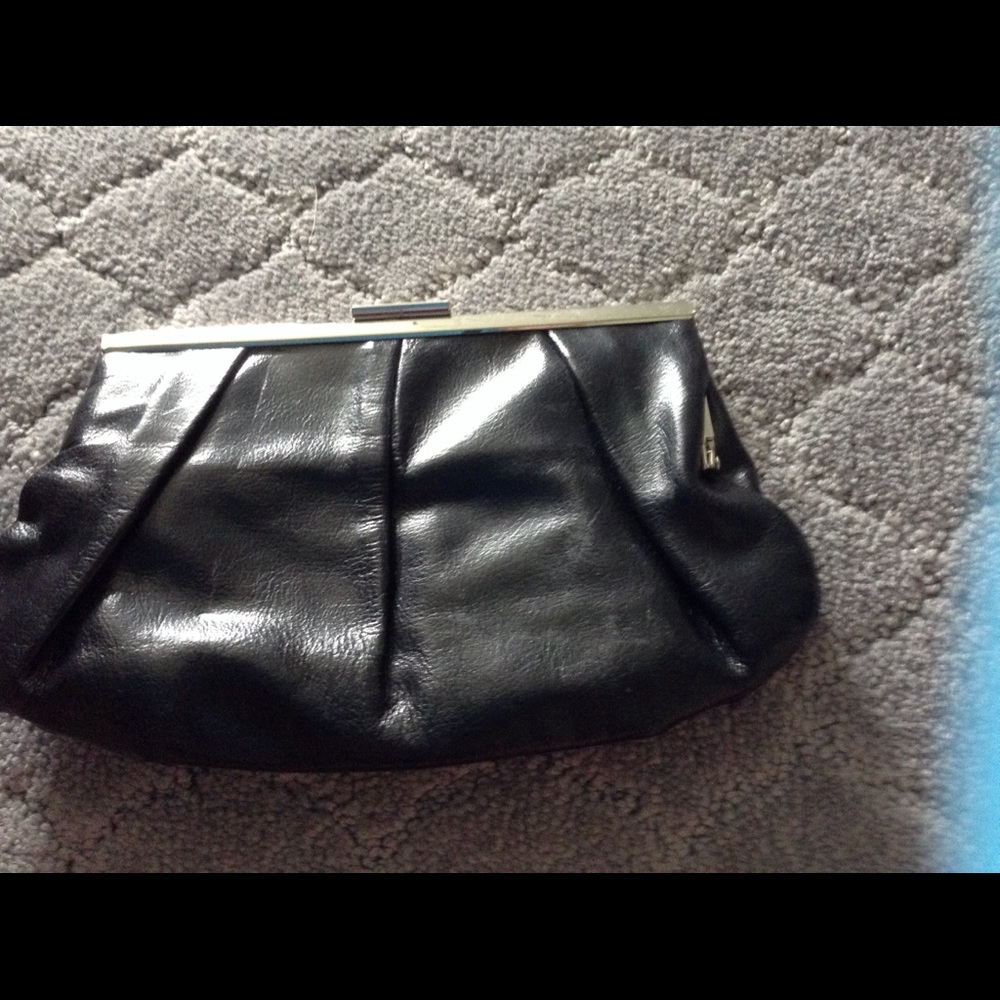 Banana Republic shiny leather clutch